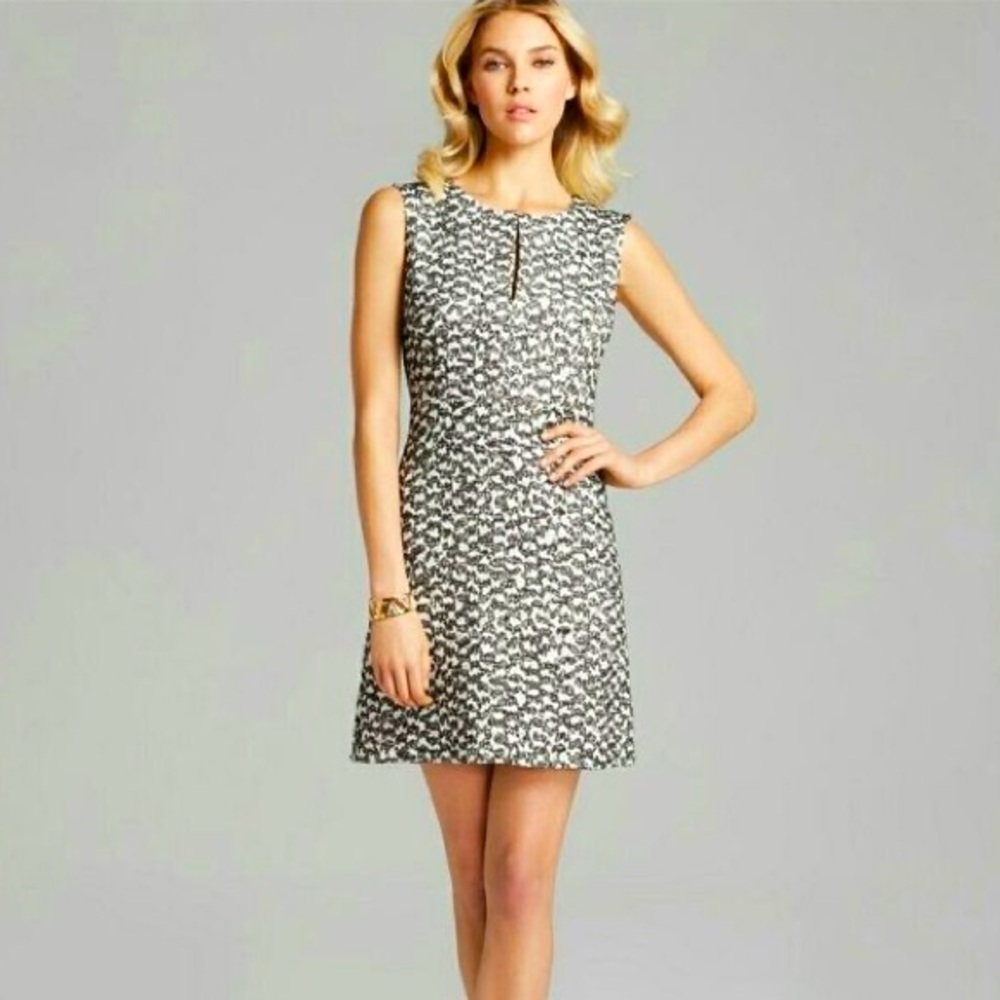NWT DVF Yvette Black Tweed Sleeveless A-Line Dress